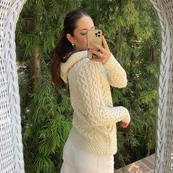 NWT Aran crafts CABLE KNIT SIDE ZIP JACKET Z4630 sz xs - Picture 3 of 8